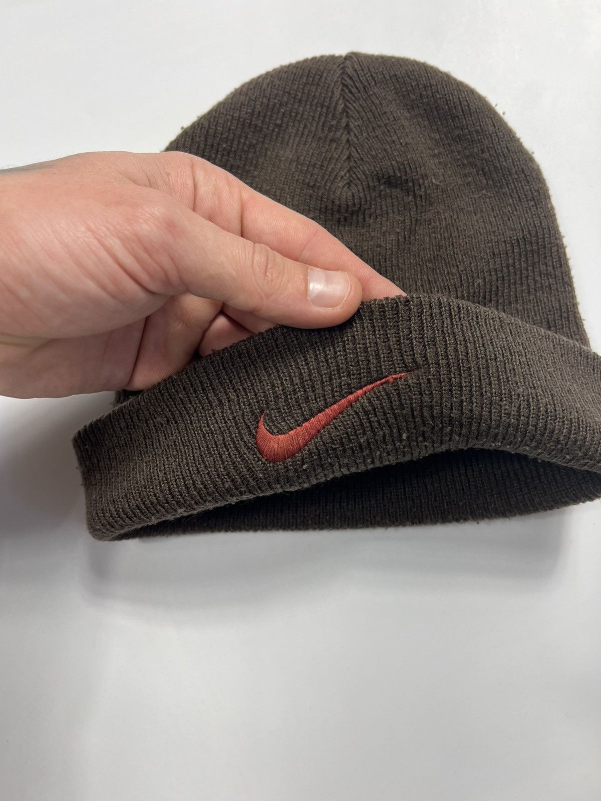 Vintage Vintage Nike Brown Wool Beanie Hat With Logo Size ONE SIZE - 3 Thumbnail