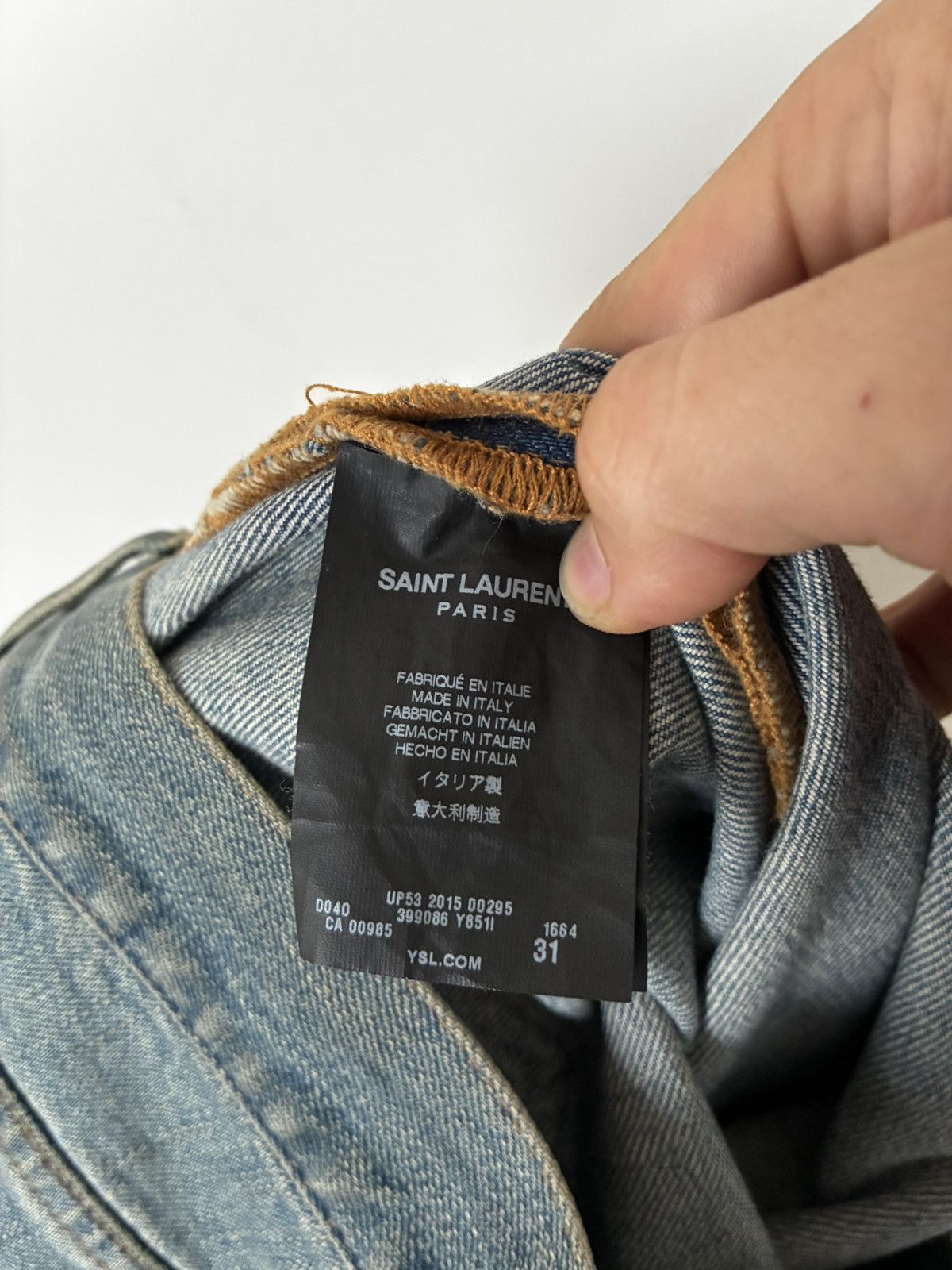 Saint Laurent Paris Saint Laurent Paris 2015 D02 Distressed Denim Size US 31 - 9 Thumbnail