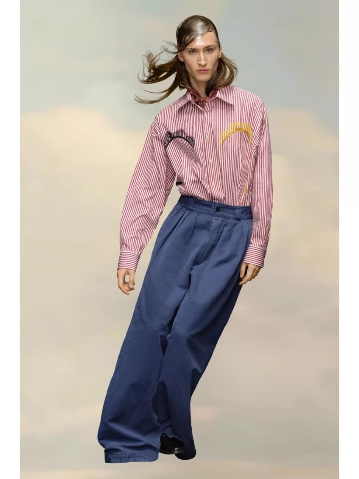 Maison Margiela Maison Margiela F/W22 Striped Paneled Collared Shirt 41 Size US M / EU 48-50 / 2 - 7 Thumbnail
