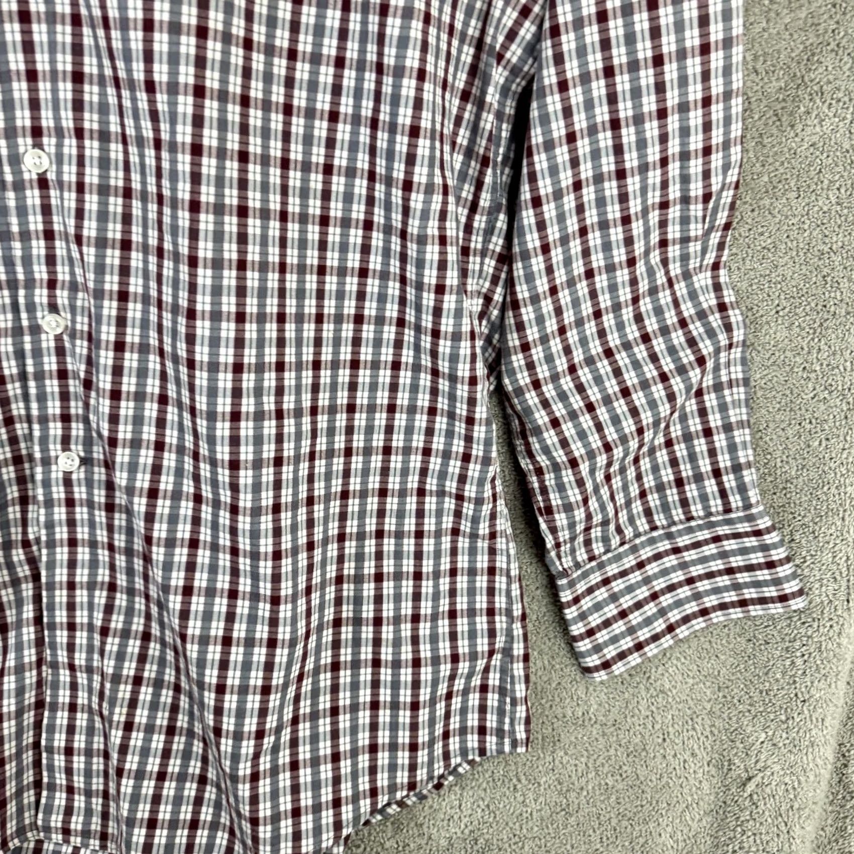 Vintage Linea Uomo Shirt 2XLT Red Plaid Check Long Sleeve Button Front Casual Shirt Mens Big & Tall Size US XXL / EU 58 / 5 - 3 Thumbnail