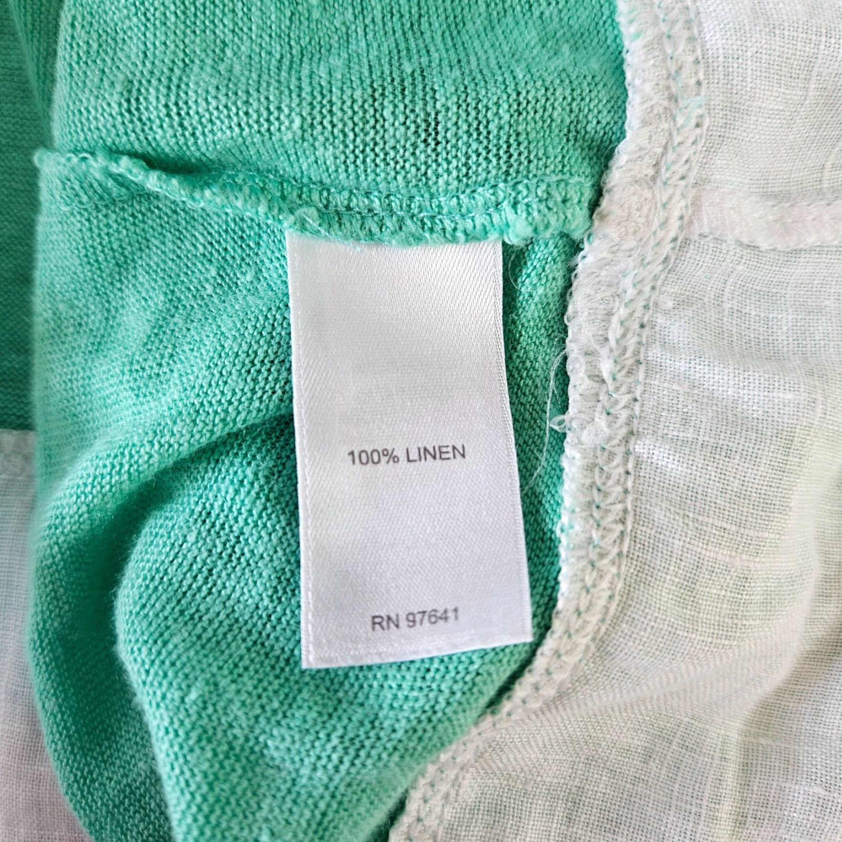 J. Jill VINTAGE J Jill Love Linen Blouse Tall L Green White Long Sleeve Womens Size L / US 10 / IT 46 - 5 Thumbnail