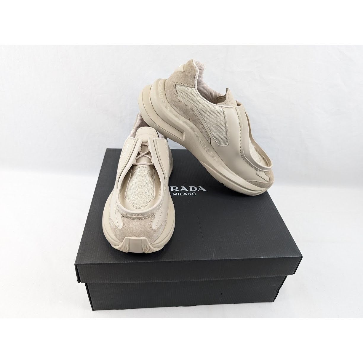 Prada o1rshd1 Spaz Rois Bike Sneakers in Deserto Size US 11 / EU 44 - 18 Thumbnail