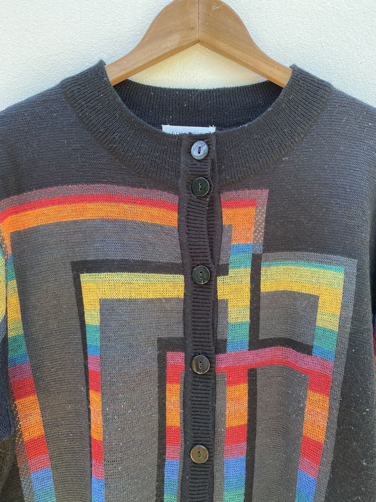 Designer × Vintage FINANCIER Black Knitted Cardigan Size L / US 10 / IT 46 - 16 Thumbnail