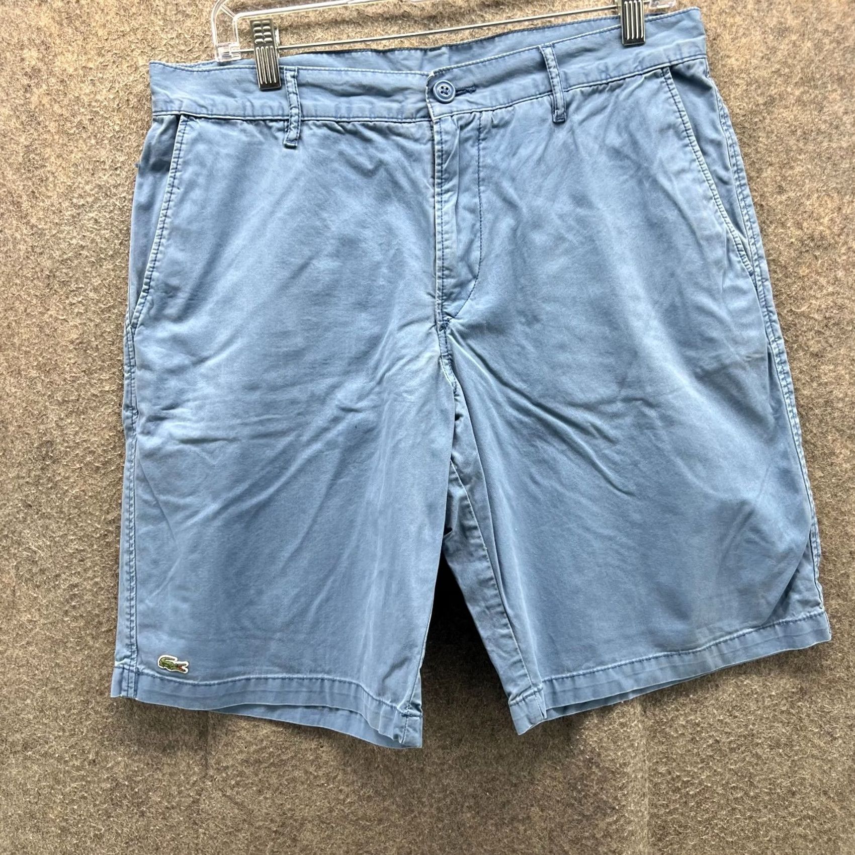 Lacoste Vintage Lacoste Shorts Men 33 Blue Chino Flat Front Classic Twill Cotton Shorts Mens 33 Blue Chino Classic Preppy Casual Summer Fall Spring Size US 33 - 2 Thumbnail