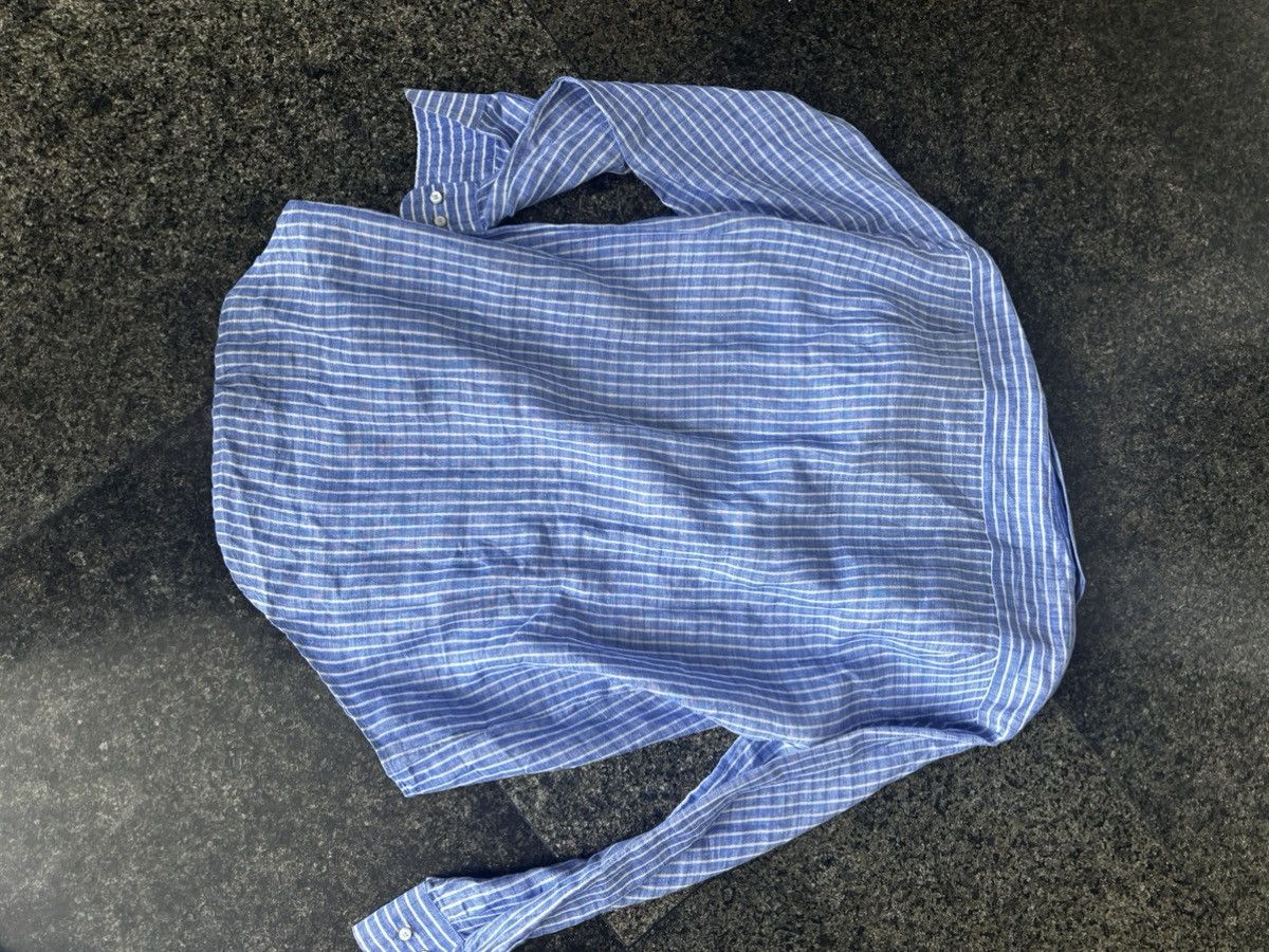 Loro Piana Loro piana blue white linen shirt Size US M / EU 48-50 / 2 - 4 Thumbnail