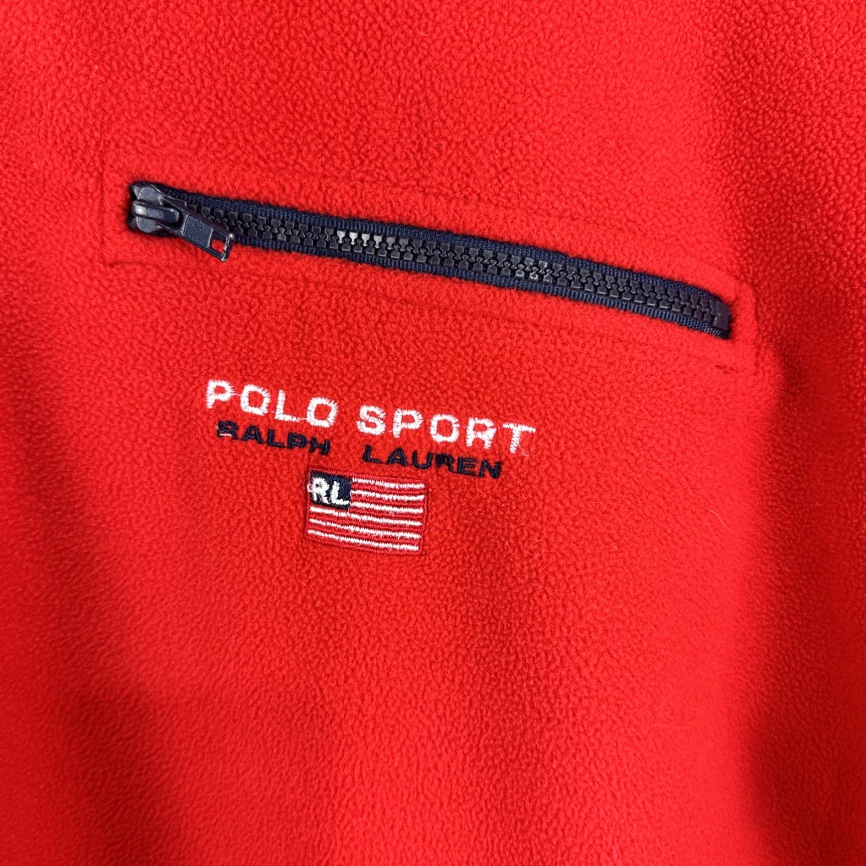 Vintage VINTAGE Polo Sport Polo Sport 1/4 Zip Pullover Red Fleece 2XL Shirt Mens Size US XXL / EU 58 / 5 - 6 Thumbnail