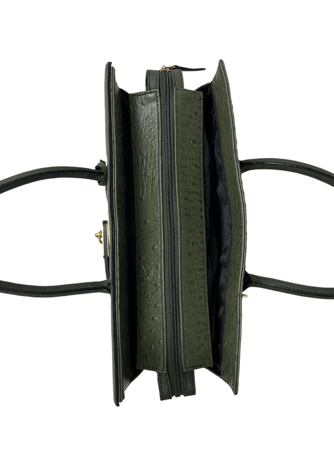 Leather Birkin Style Hand Bag Ostrich Leather Size ONE SIZE - 11 Thumbnail