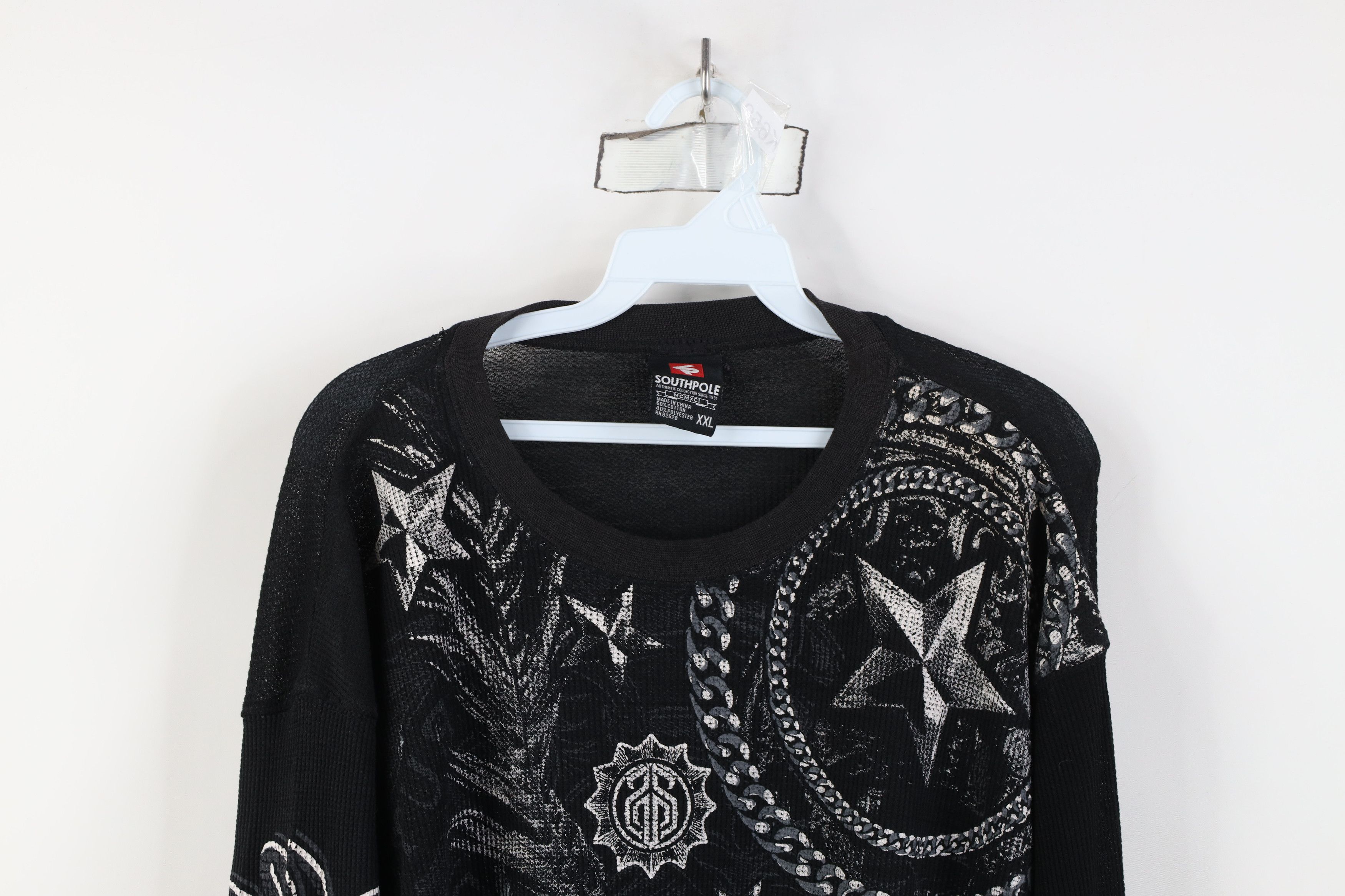 Southpole Vintage Y2K Southpole Skull Waffle Knit T-Shirt Black Size US XXL / EU 58 / 5 - 2 Thumbnail