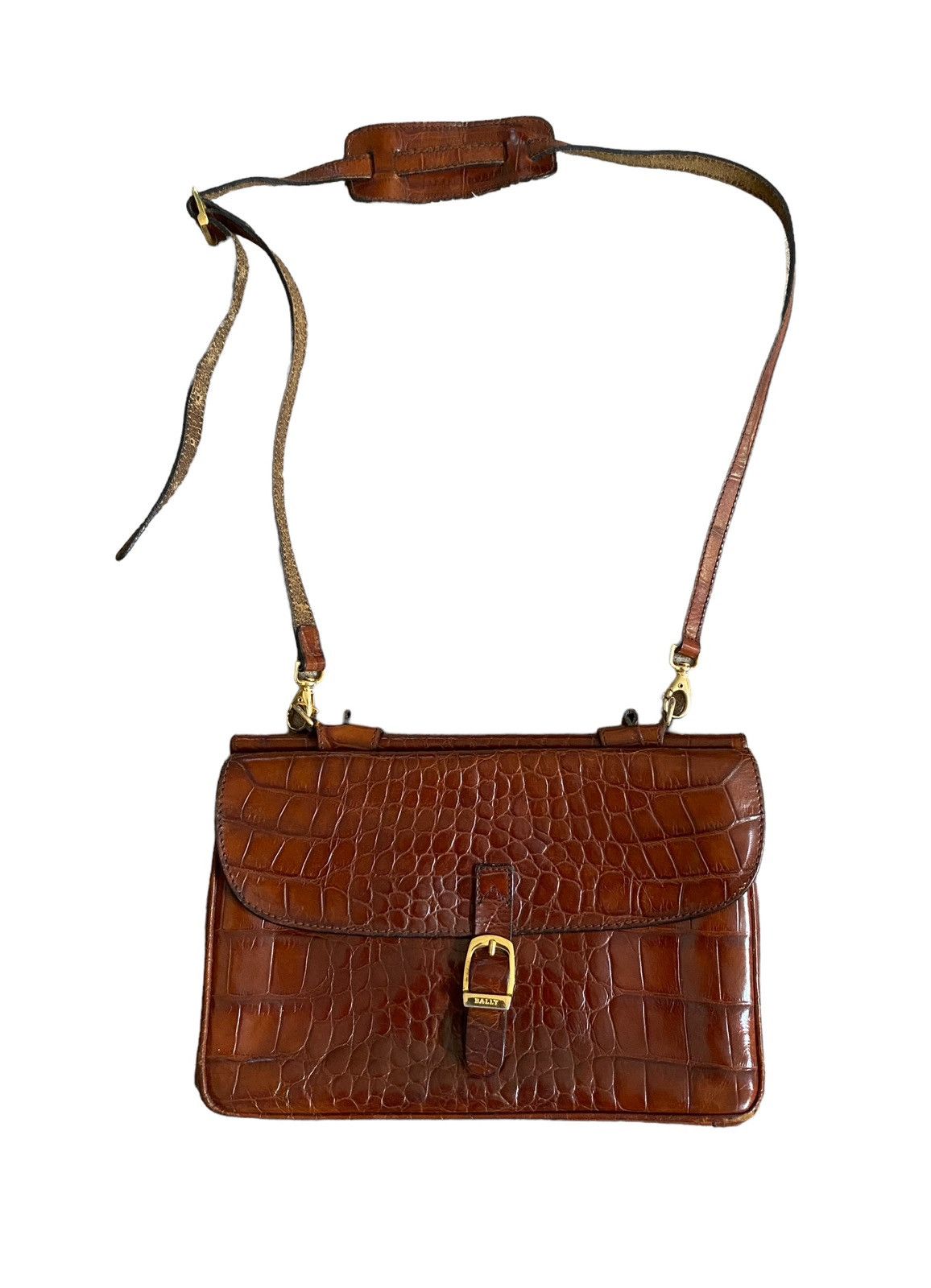 Rare Design Vintage Brand Bally Crossbody Leather Bag 1990s