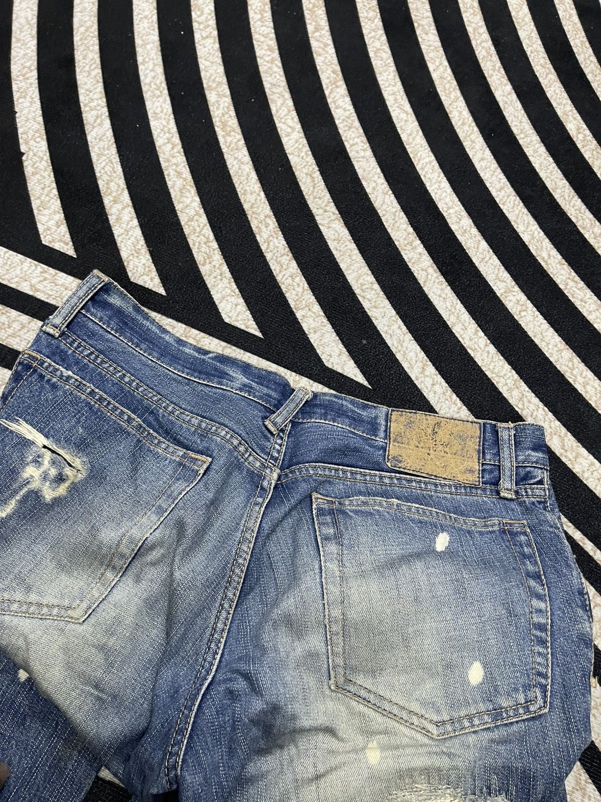PPFM 2000s PPFM FLARE DISTRESSED DENIM RARE DESIGN Size US 30 / EU 46 - 19 Thumbnail