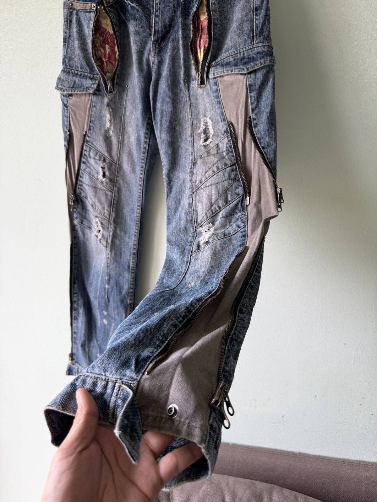 PPFM PPFM Multi Zipper Multi Pocket Jeans Size US 32 / EU 48 - 4 Thumbnail
