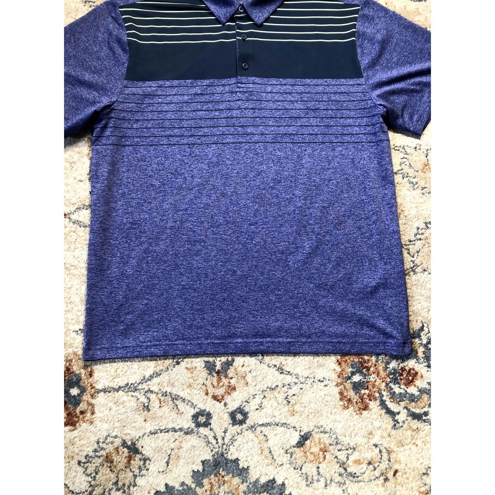 Under Armour Under Armour Polo Shirt Mens 2XL Blue The Playoff Polo Golf Performance Striped Short Sleeve Collared Shirts Mens Size US XXL / EU 58 / 5 - 5 Thumbnail