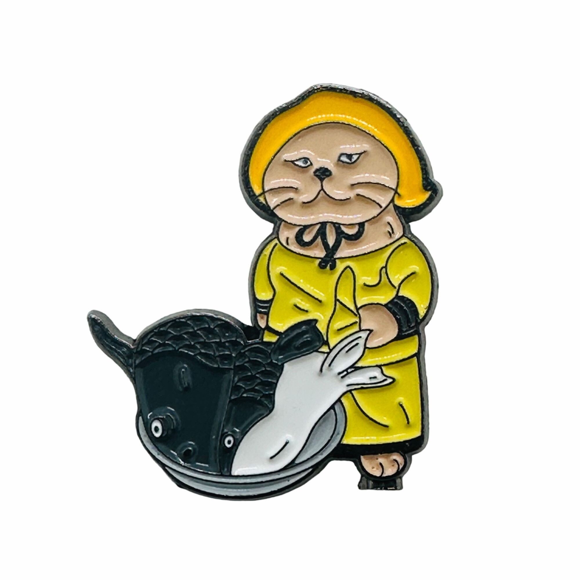 Other ☀️Oz Cat Fishing Design Enamel Pin Animal Iron Enamel Brooch Size ONE SIZE - 4 Thumbnail