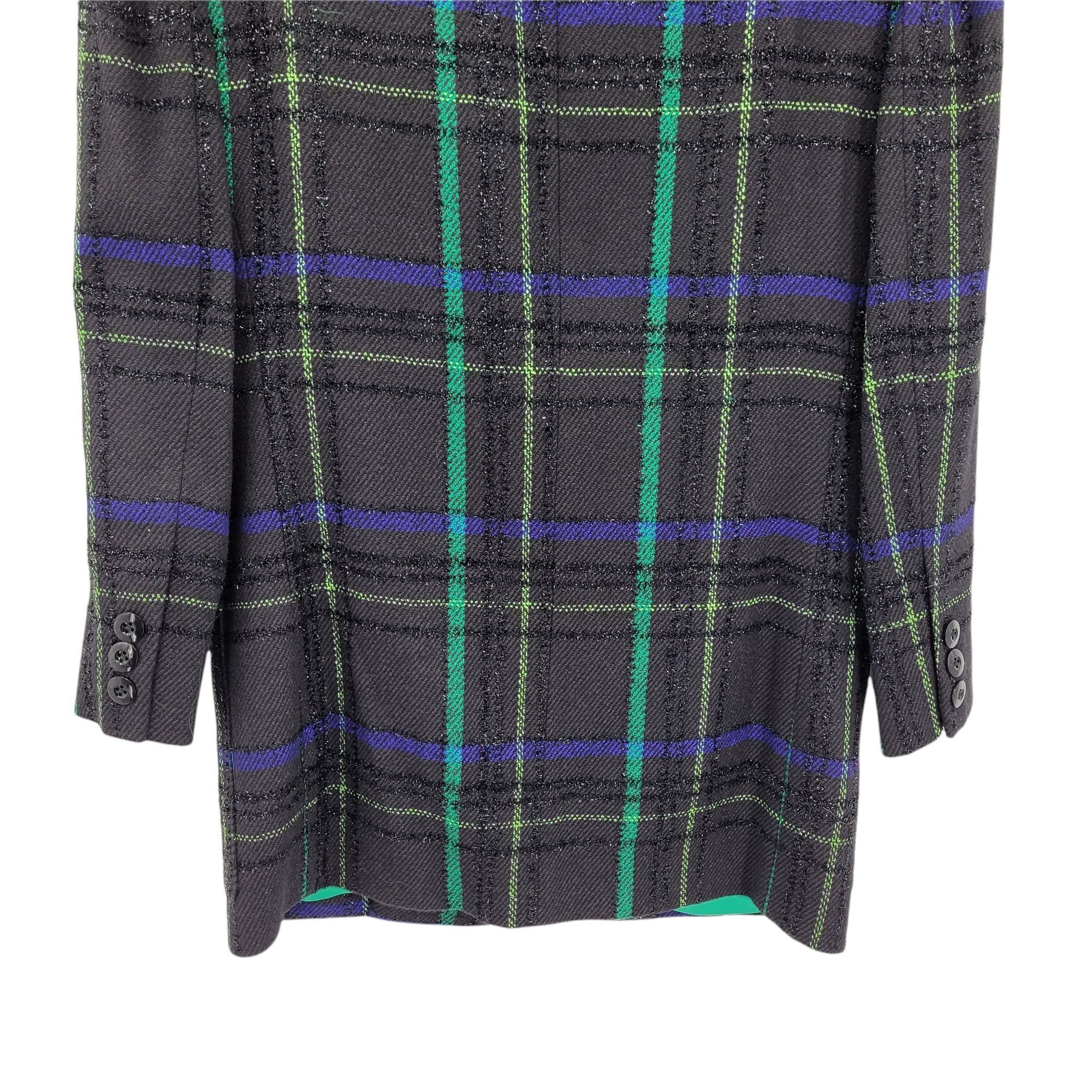 Ellen Tracy Vtg 90's Wool Plaid Boyfriend Blazer Sz 4 Blue Green Cluele Size S / US 4 / IT 40 - 8 Thumbnail