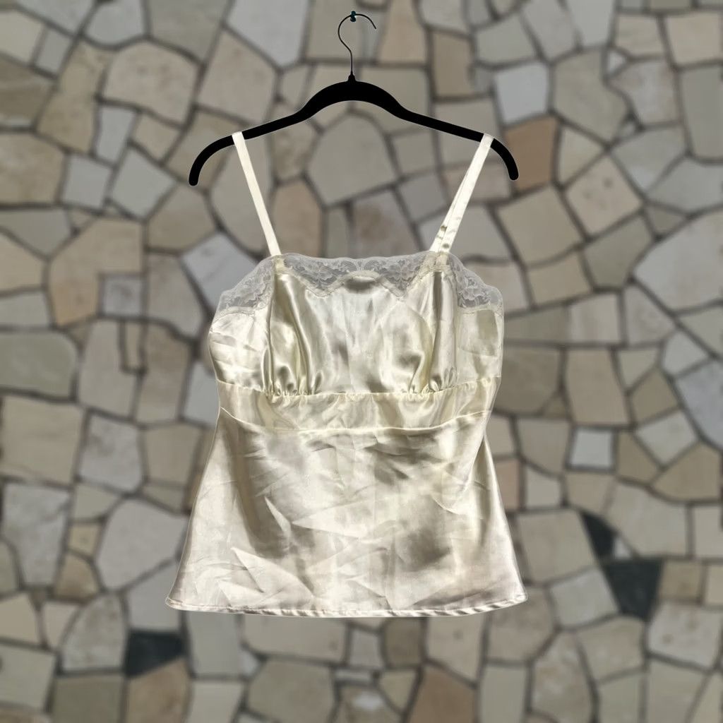 Vintage VINTAGE Cinema Etoile Ivory Satin Lace Camisole Womens M Chair? Size ONE SIZE - 1 Thumbnail
