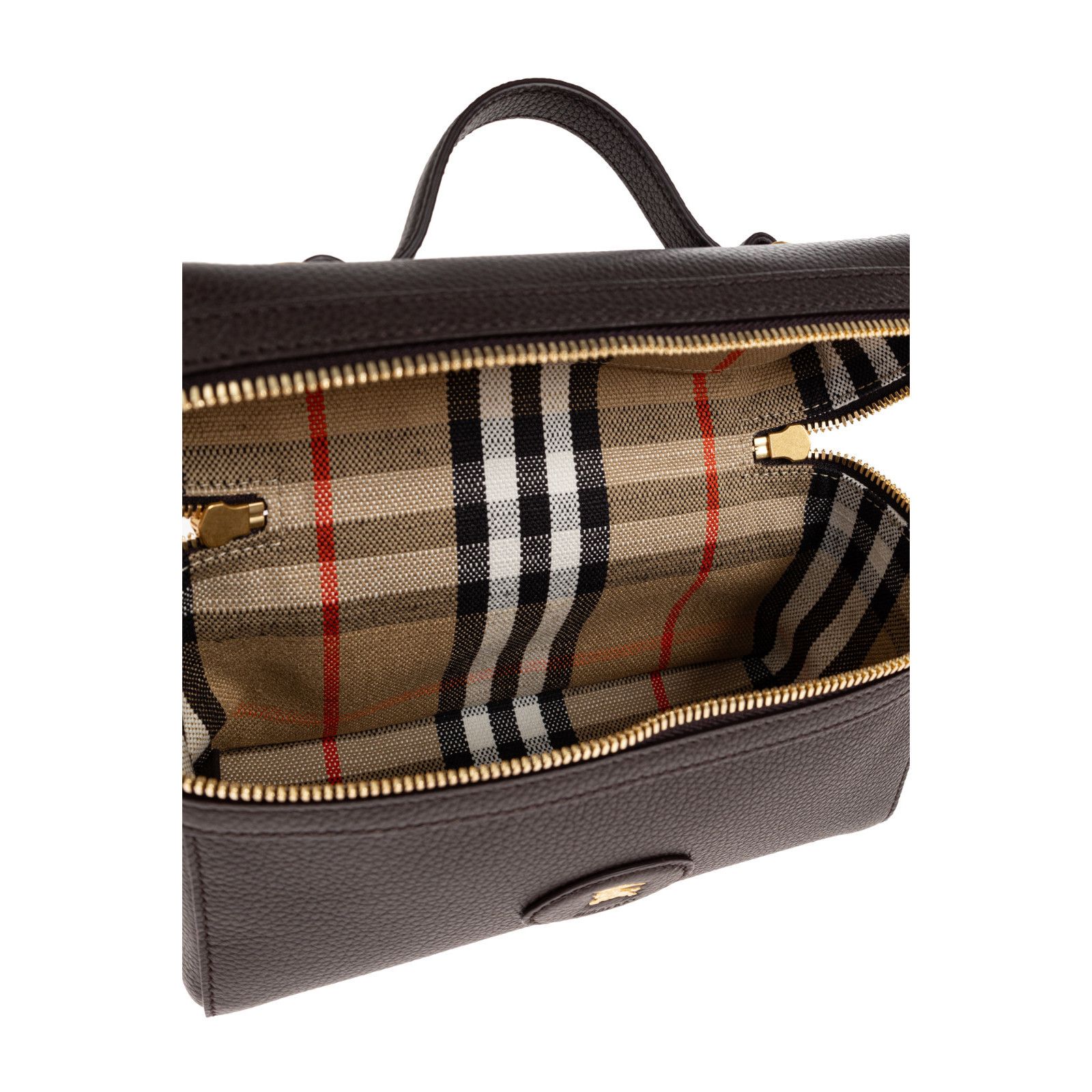Burberry BURBERRY Horseshoe Peat Sand Top Handle Bag New & Authentic Size ONE SIZE - 4 Thumbnail