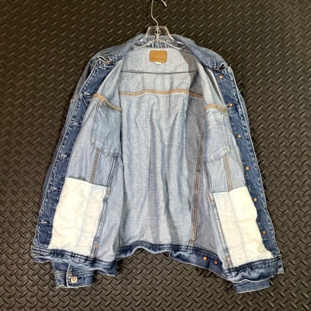 Vintage American Eagle Blue Light Wash Button Up Denim Jean Jacket Men Large Size L Size 36" / US 14 / IT 50 - 2 Thumbnail
