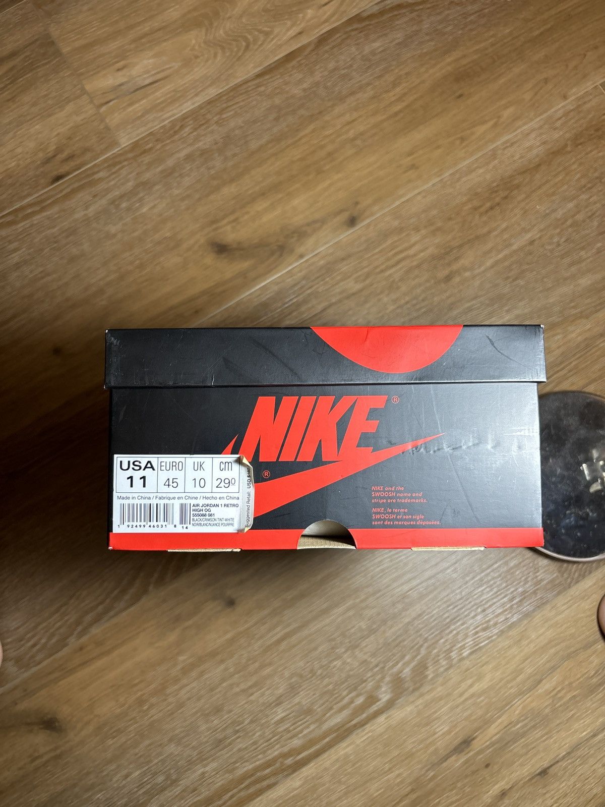 Jordan Brand × Nike Air Jordan 1 Retro High OG (Black/Crimson Tint-white) Size US 11 / EU 44 - 8 Thumbnail