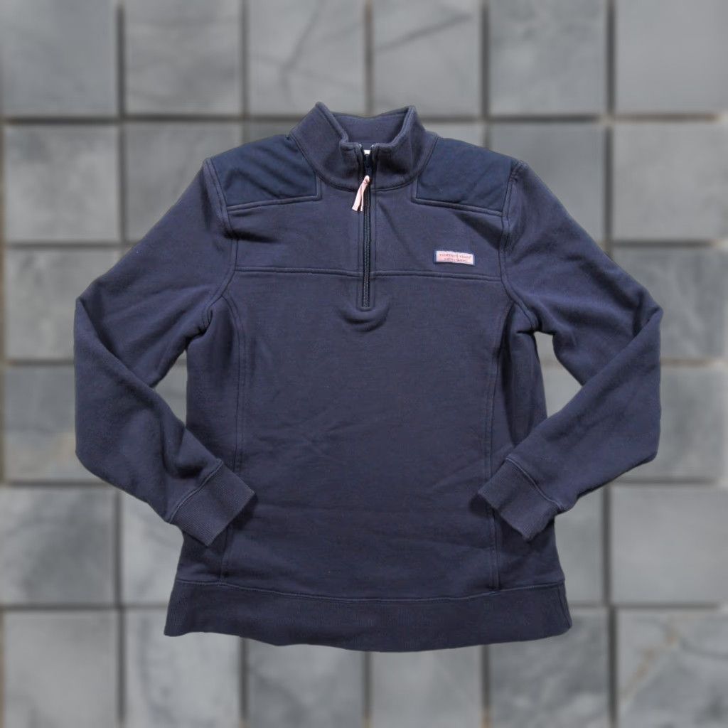 Vineyard Vines Vineyard Vines Sweatshirt Womens Small Blue 1/4 Zip Pullover Mock Neck Ladies Size S / US 4 / IT 40 - 1 Thumbnail