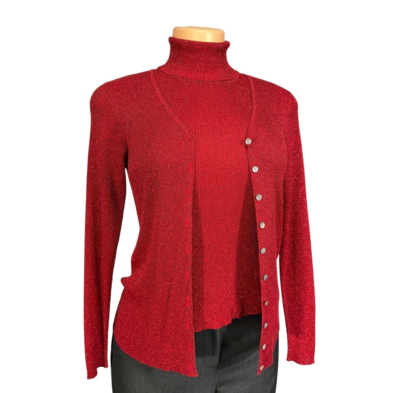 Other Petite Sophisticate Turtleneck Top & Cardigan Set 5P Size M / US 6-8 / IT 42-44 - 2 Thumbnail