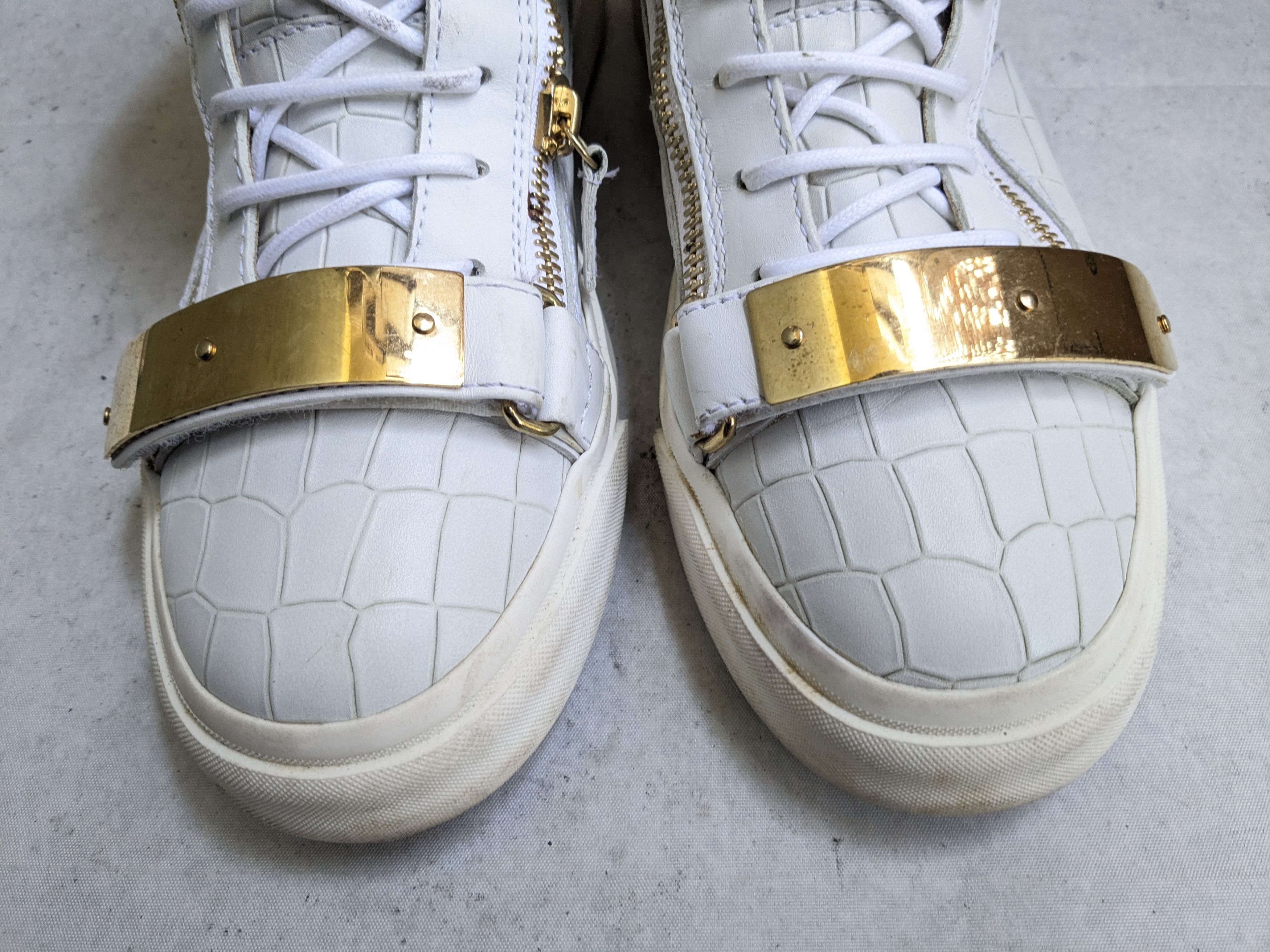 Giuseppe Zanotti Giuseppe Zanotti Sneakers White Gold 10 43 High Tops Size US 10 / EU 43 - 3 Thumbnail