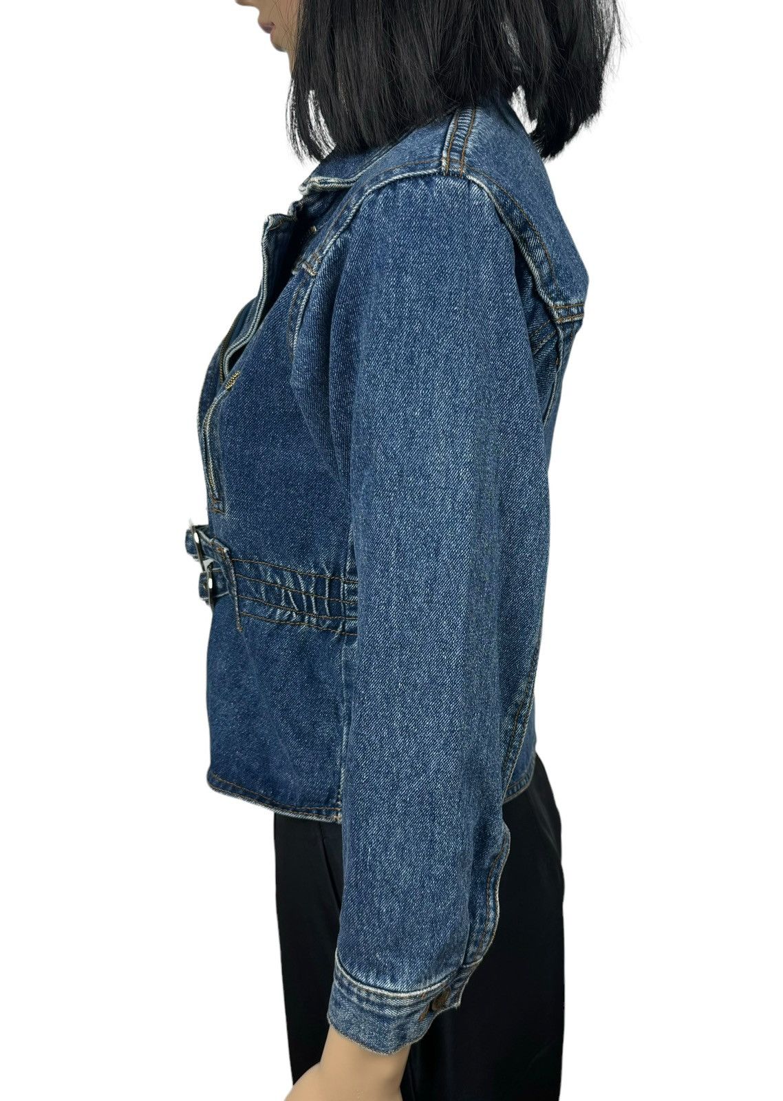 Versace Jeans Couture × Vintage Vintage Versace 1980s Denim Heart Biker Jacket size XS Size XS / US 0-2 / IT 36-38 - 9 Thumbnail