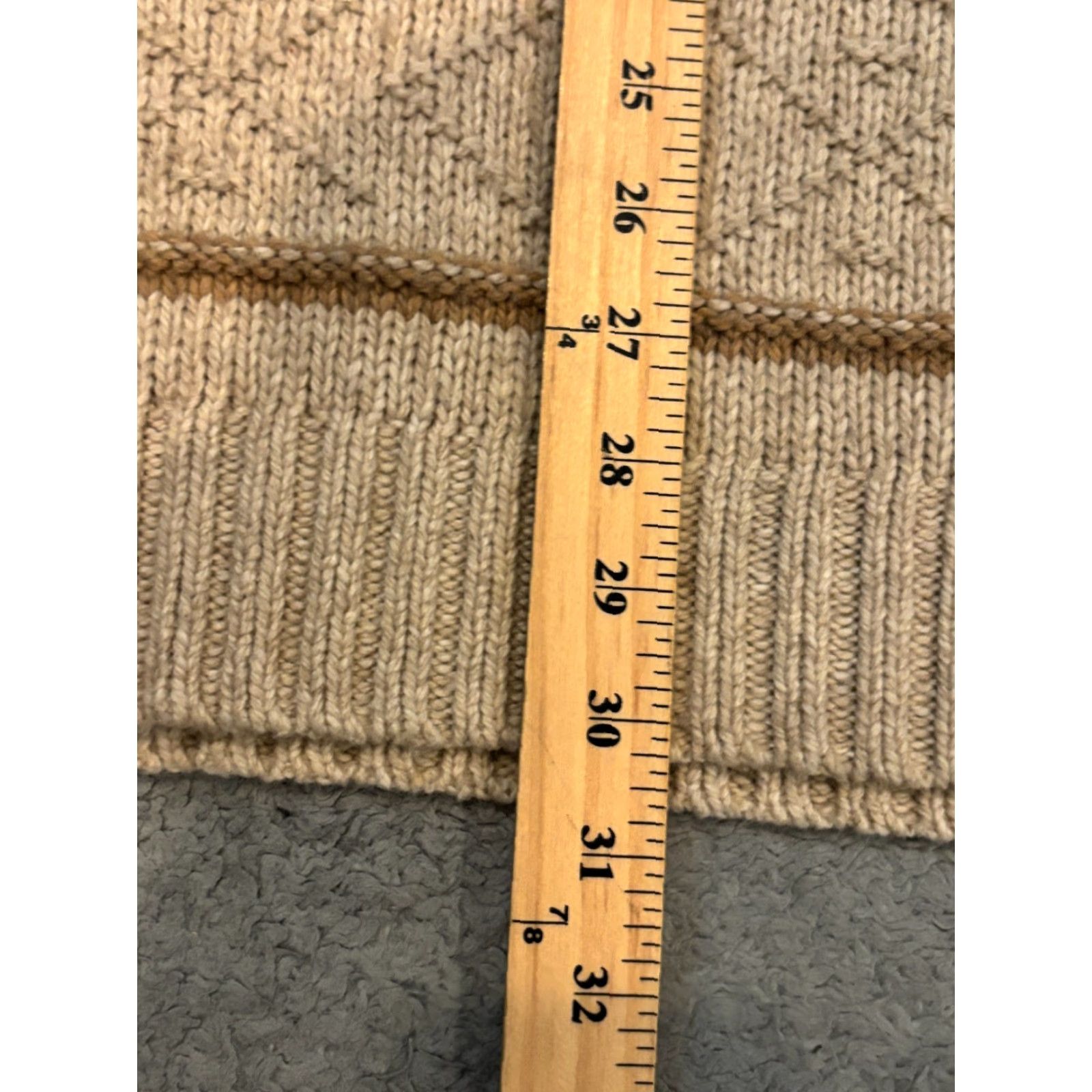 Vintage St. Johns Bay Sweater Mens XL Long Sleeve 1/4 Zip Pullover Beige Patterned Wool Size US XL / EU 56 / 4 - 5 Thumbnail