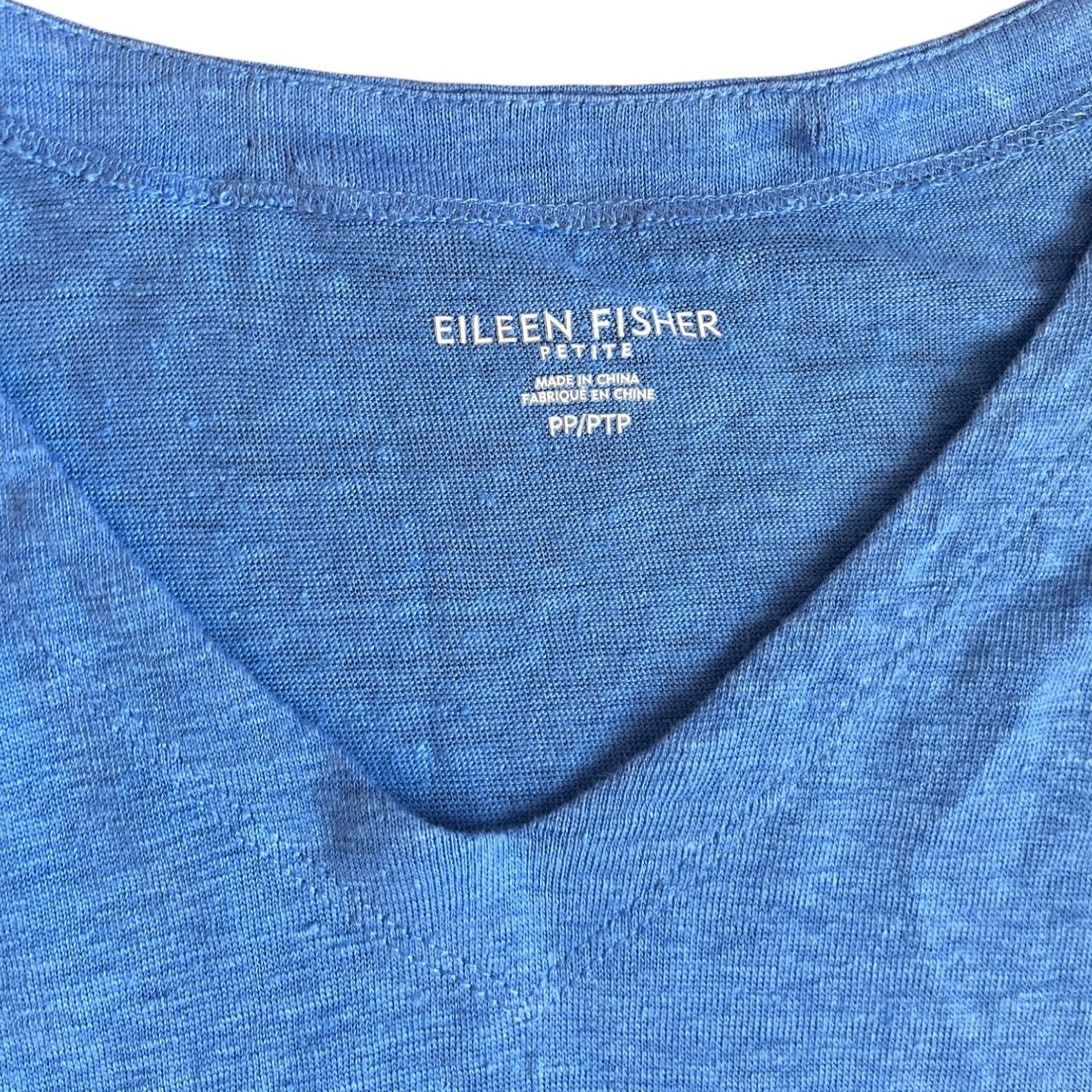 Eileen Fisher Eileen Fisher Organic Linen Jersey V-Neck T-Shirt Dress XXSP Size XS / US 0-2 / IT 36-38 - 4 Thumbnail