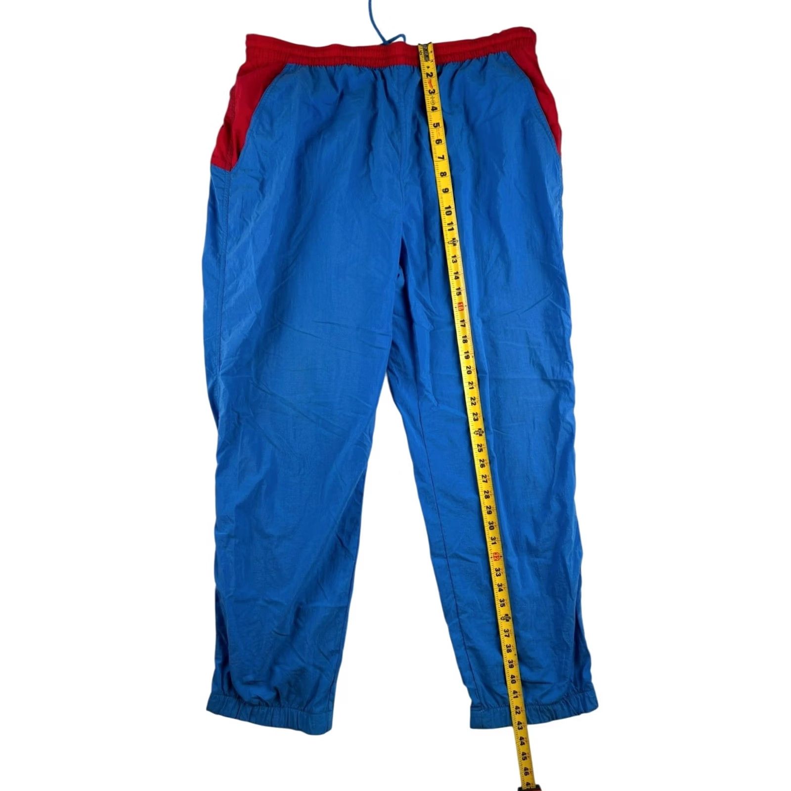 Lacoste VINTAGE Lacoste Men’s Nylon Track Pants XL Blue/Red Athletic Drawstring 80s Sports Men Size US 36 / EU 52 - 6 Thumbnail