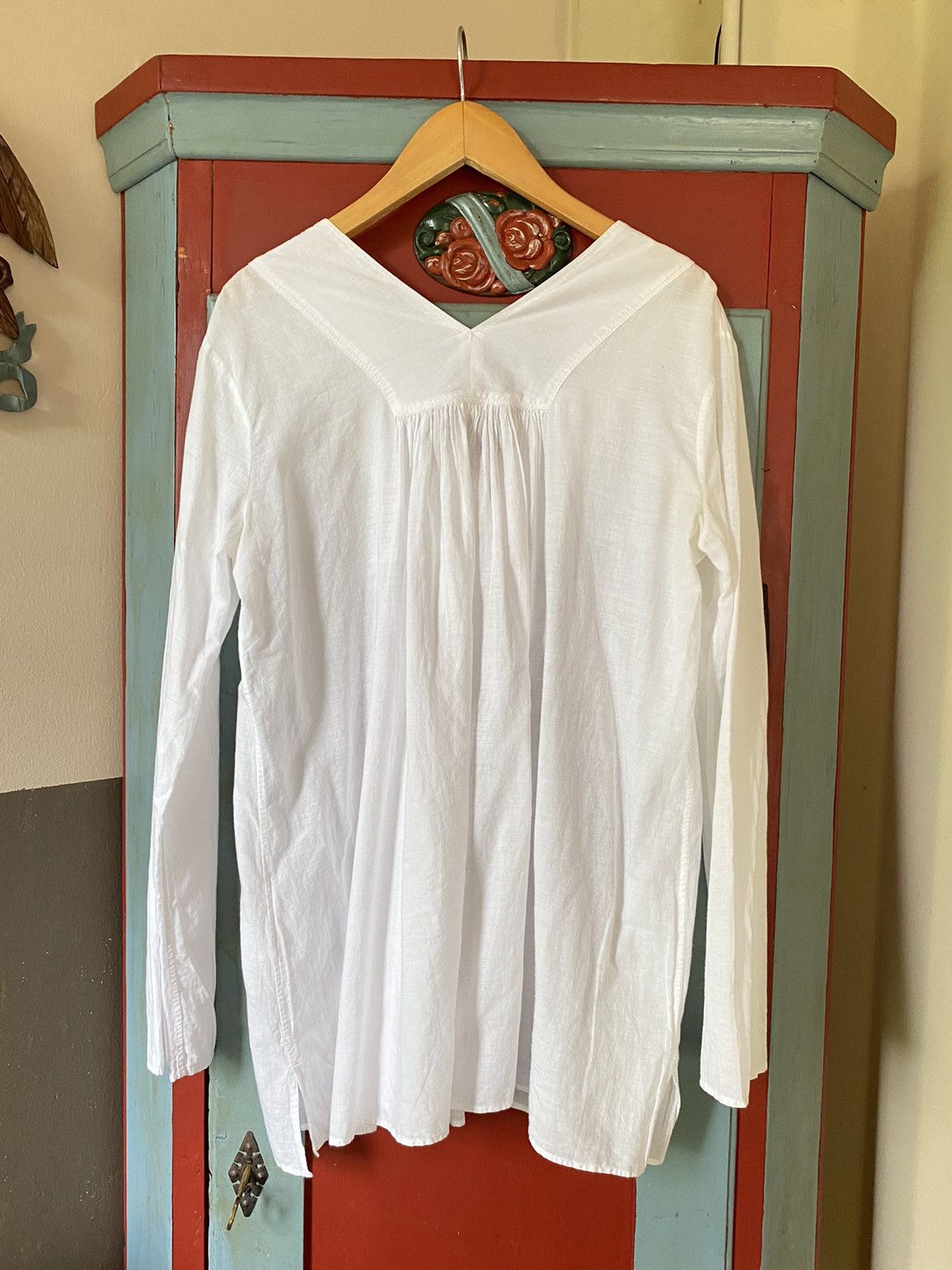 45rpm 45 RPM white V-neck blouse Size XS / US 0-2 / IT 36-38 - 2 Thumbnail