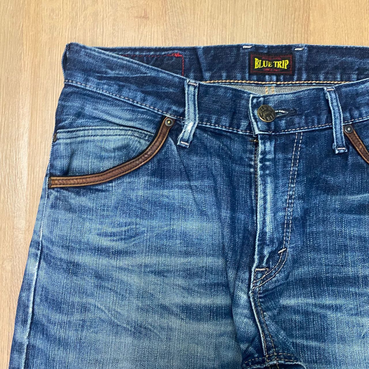 Edwin Vintage Edwin Blue Trip Distressed Denim Size US 31 - 8 Thumbnail