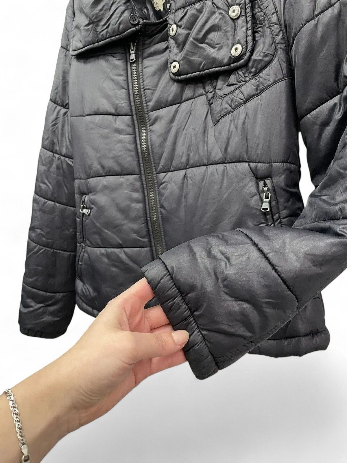 Diesel Diesel Black Puffer Jacket Asymmetrical Zip Moto Size S / US 4 / IT 40 - 5 Thumbnail