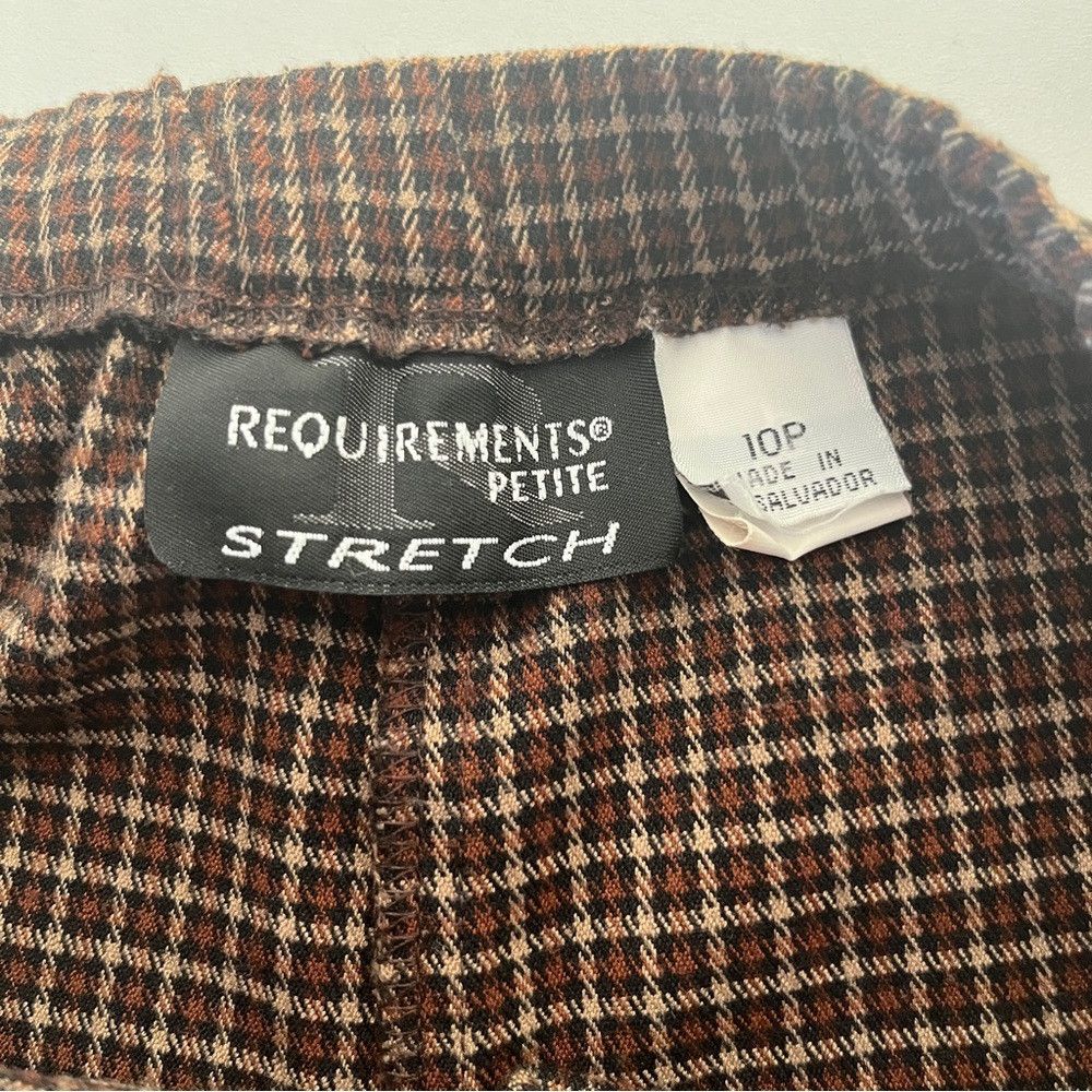 Designer Vintage Women's Plaid Relaxed Fit Pants Brown Medium 10 Size 30" / US 8 / IT 44 - 5 Thumbnail