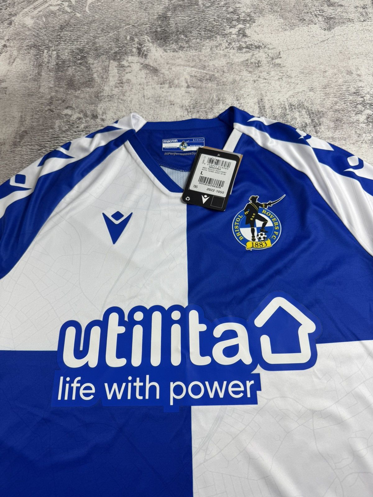 Macron NEW Bristol Rovers 2022/2023 Soccer Football Macron Men’s Large T Shirt Jersey Size US L / EU 52-54 / 3 - 6 Thumbnail