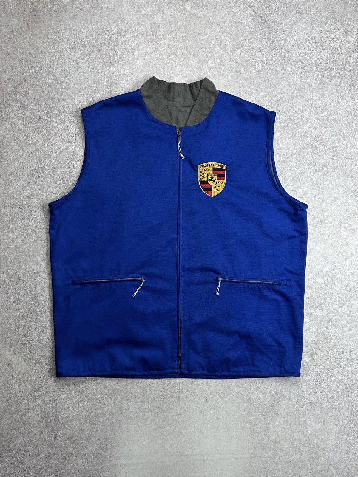 Vintage Porsche Big Logo Racing Vest Y2K L