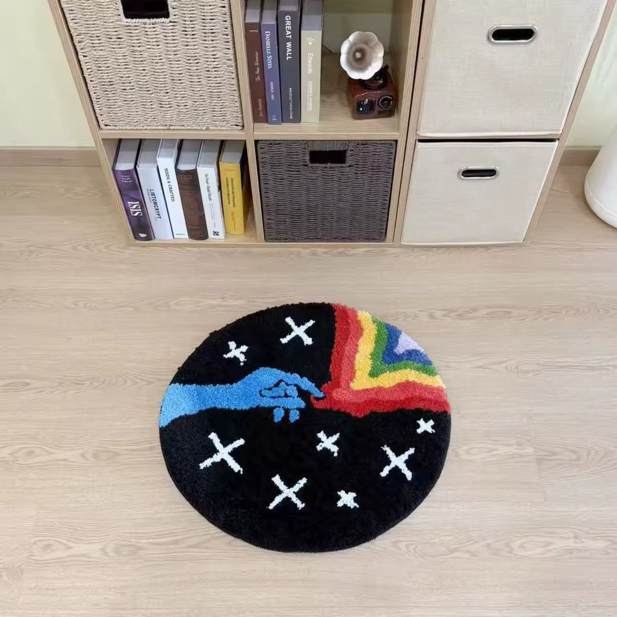 Handmade Rainbow Star Tufted Home Bedroom Carpet Rug Size ONE SIZE - 4 Thumbnail