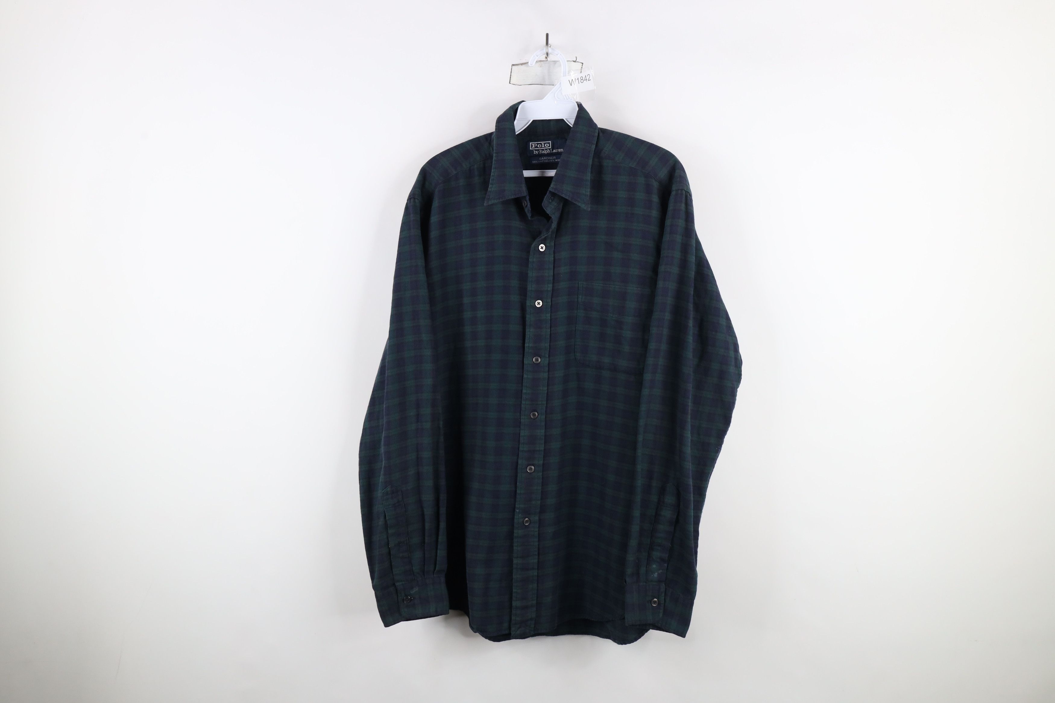 Polo Ralph Lauren Vintage 90s Ralph Lauren Gardner Wool Flannel Button Shirt Size US L / EU 52-54 / 3 - 1 Thumbnail