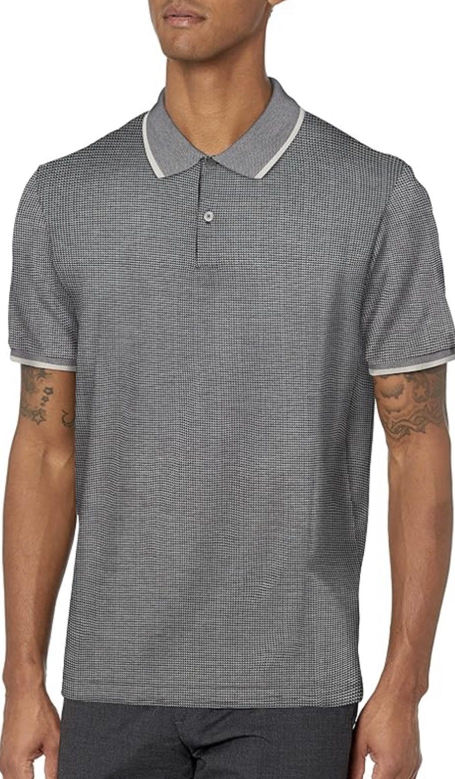 Theory $129 Theory Jacquard Band Ticking Short Sleeve Polo Shirt Size US XL / EU 56 / 4 - 1 Thumbnail