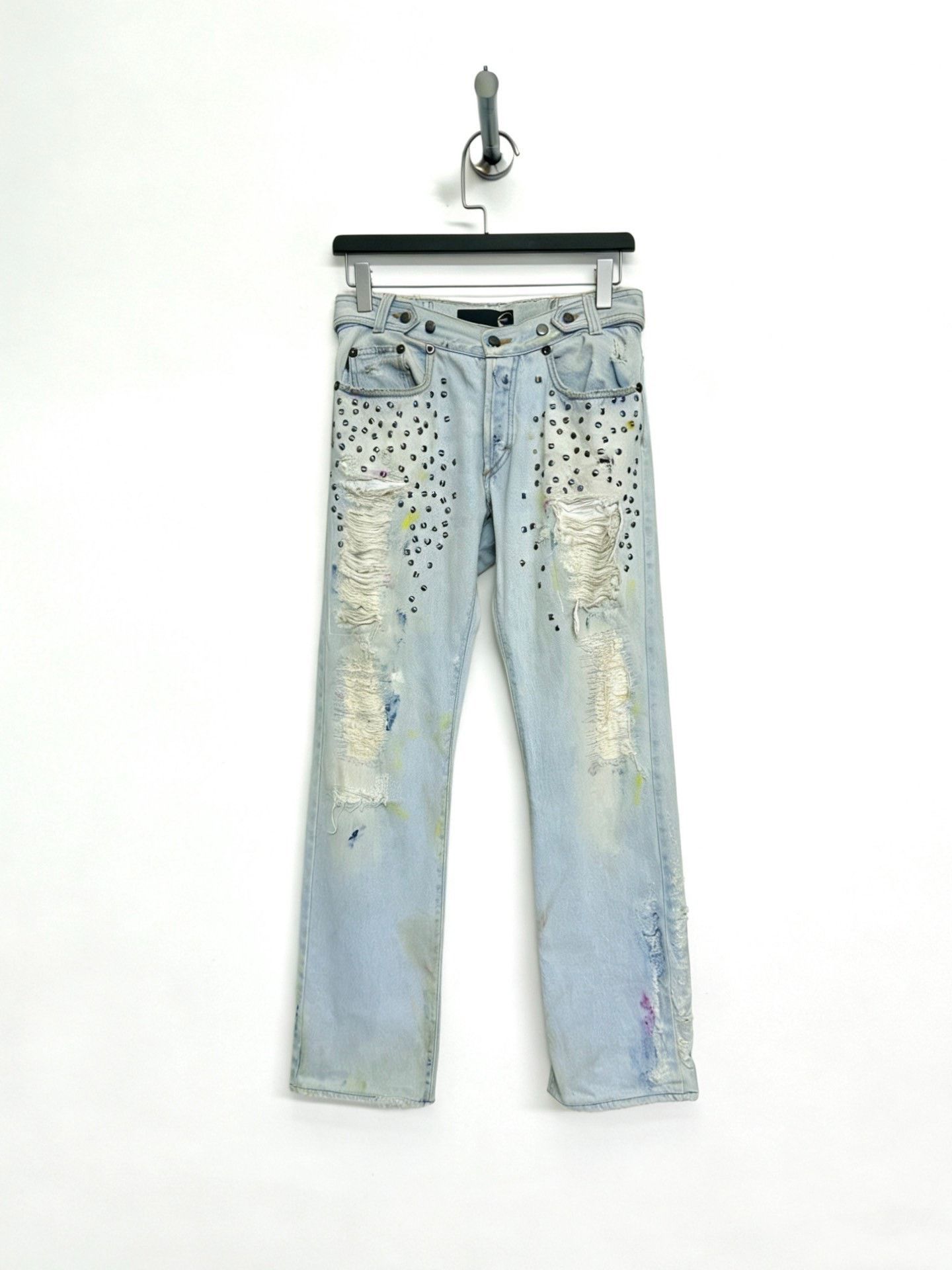 Just Cavalli Just Cavalli Ink Wash Distressed Jeans Size US 34 / EU 50 - 1 Thumbnail