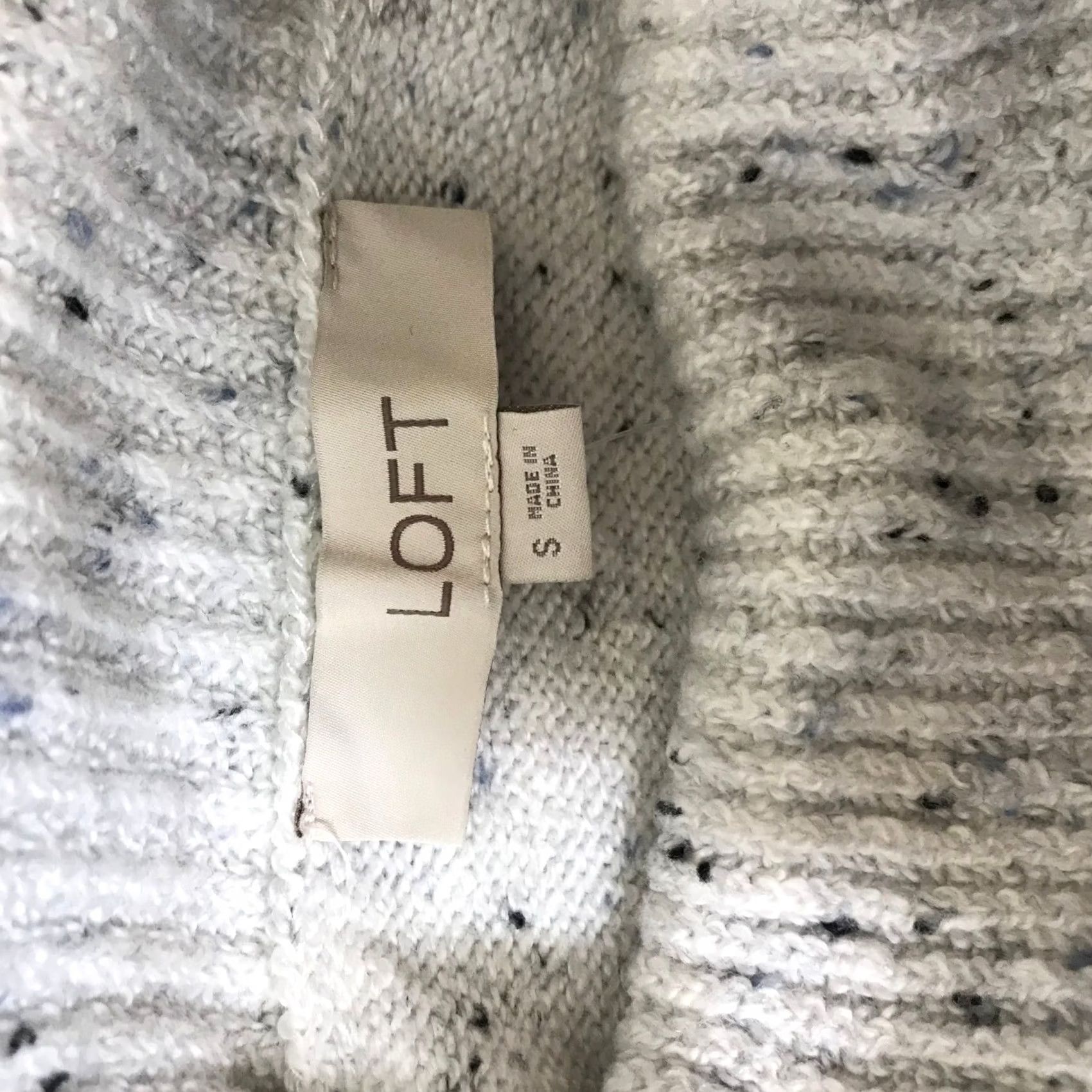 Loft VINTAGE LOFT Womens Gray Speckled Penguin Graphic Cowl Neck Knit Sweater S Size S / US 4 / IT 40 - 7 Thumbnail