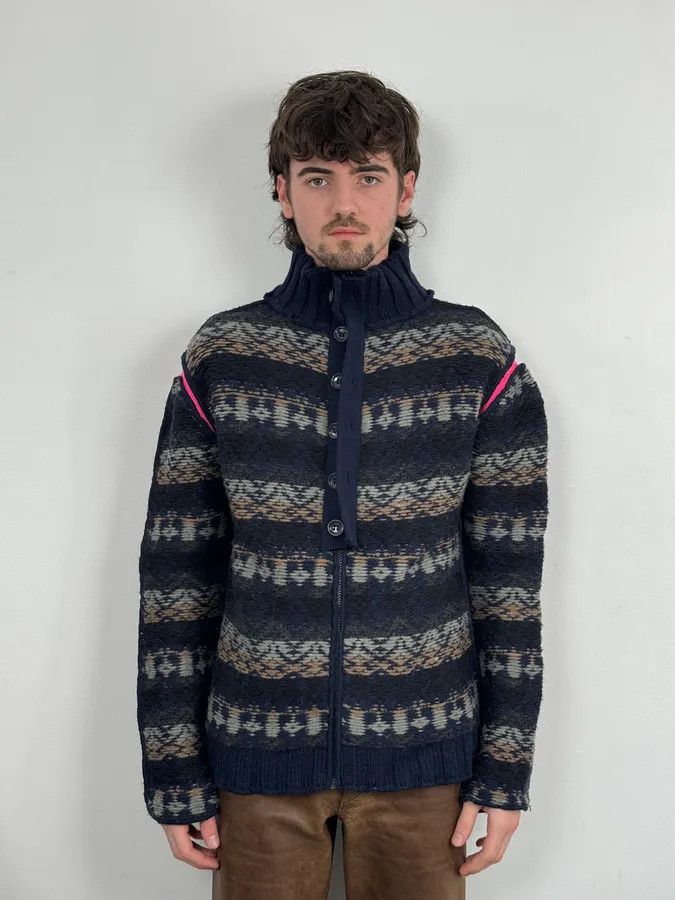 Dolce & Gabbana AW2006 Dolce & Gabbana Blue & Pink Buttoned Wool Sweater Size US M / EU 48-50 / 2 - 2 Thumbnail