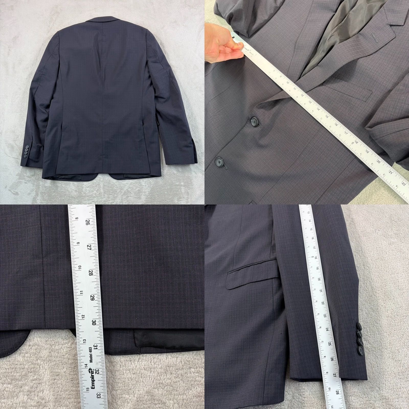 Ermenegildo Zegna VINTAGE? Ermenegildo Z Zegna Drop 8 Wool Suit 2 Piece Black Purple Plaid 42L Pants 36x34 Size 42R - 9 Thumbnail
