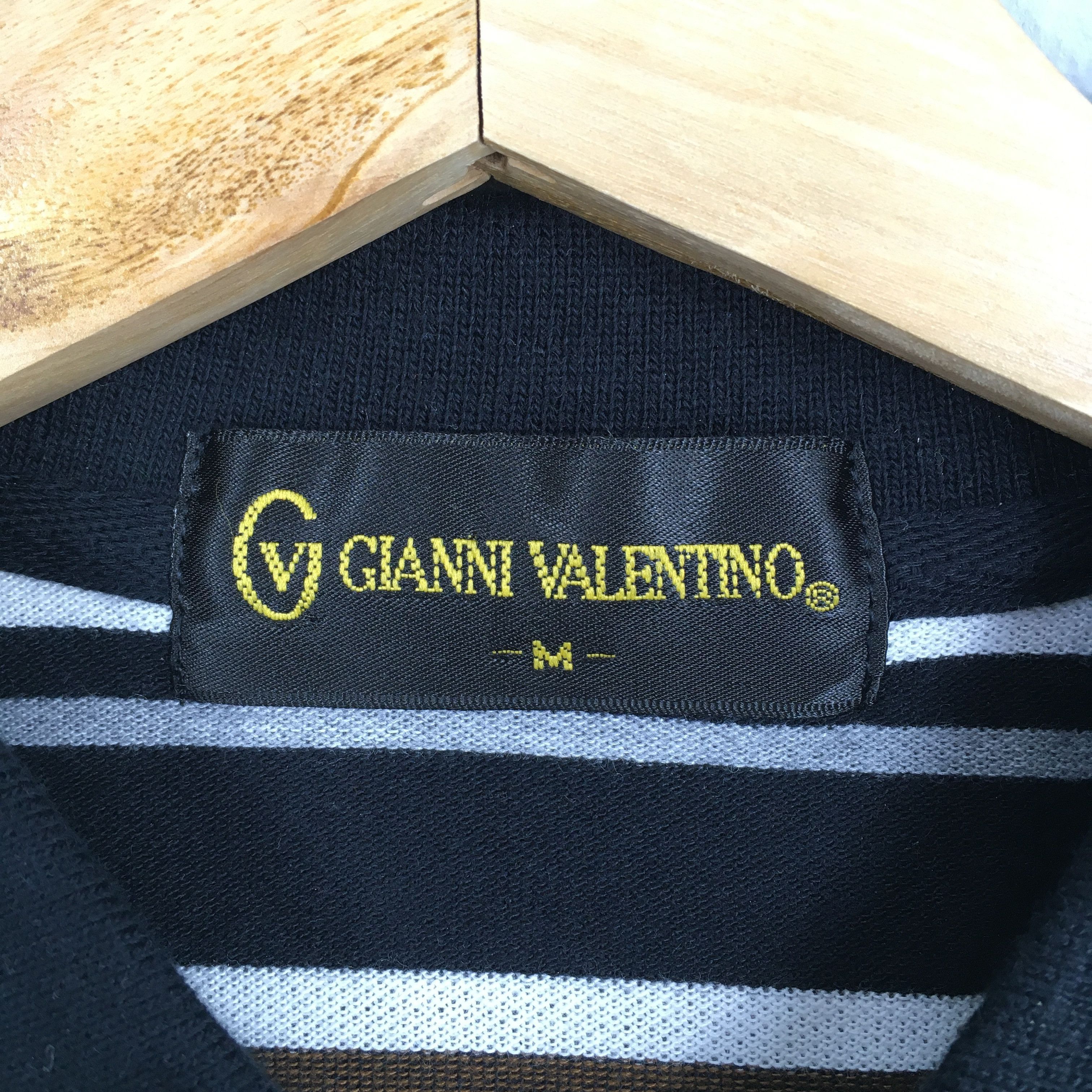 Gianni Valentino Vintage Gianni Valentino Italy Stripes Polos Shirt Medium Size US M / EU 48-50 / 2 - 4 Thumbnail