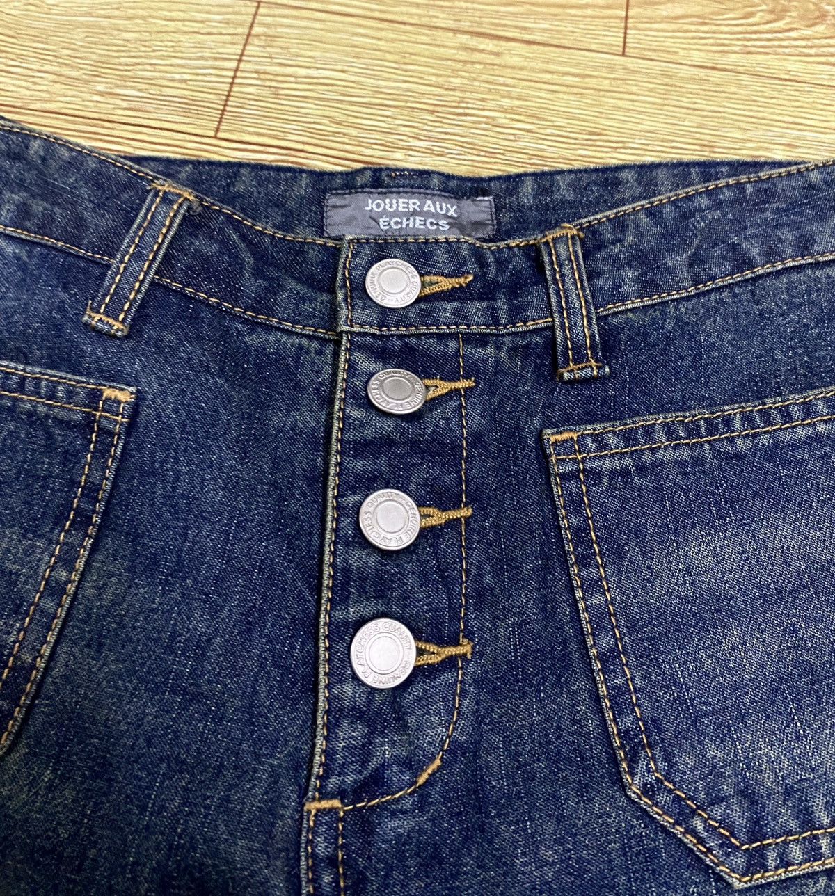 Le Grande Bleu (L.G.B.) Very Rare Vintage Brand Jouer Aux Eshecs Flared Jeans 1990s Size US 28 / EU 44 - 5 Thumbnail