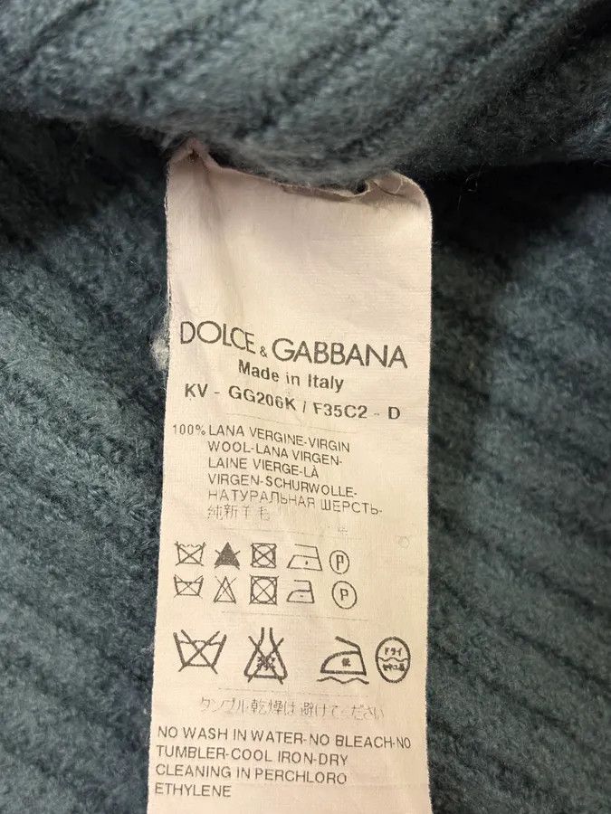 Dolce & Gabbana 2000s Dolce & Gabbana Blue Wool V-Neck Sweater Size US XS / EU 42 / 0 - 8 Thumbnail
