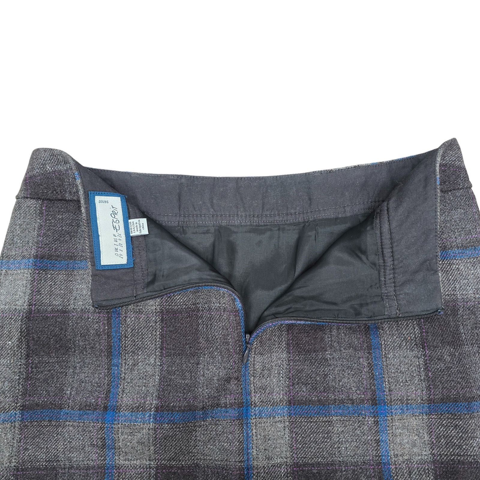 Esprit × Vintage Esprit Mini Skirt w Pockets Wool Blend Size 4 90s Y2K Plaid Size 27" / US 4 / IT 40 - 6 Thumbnail