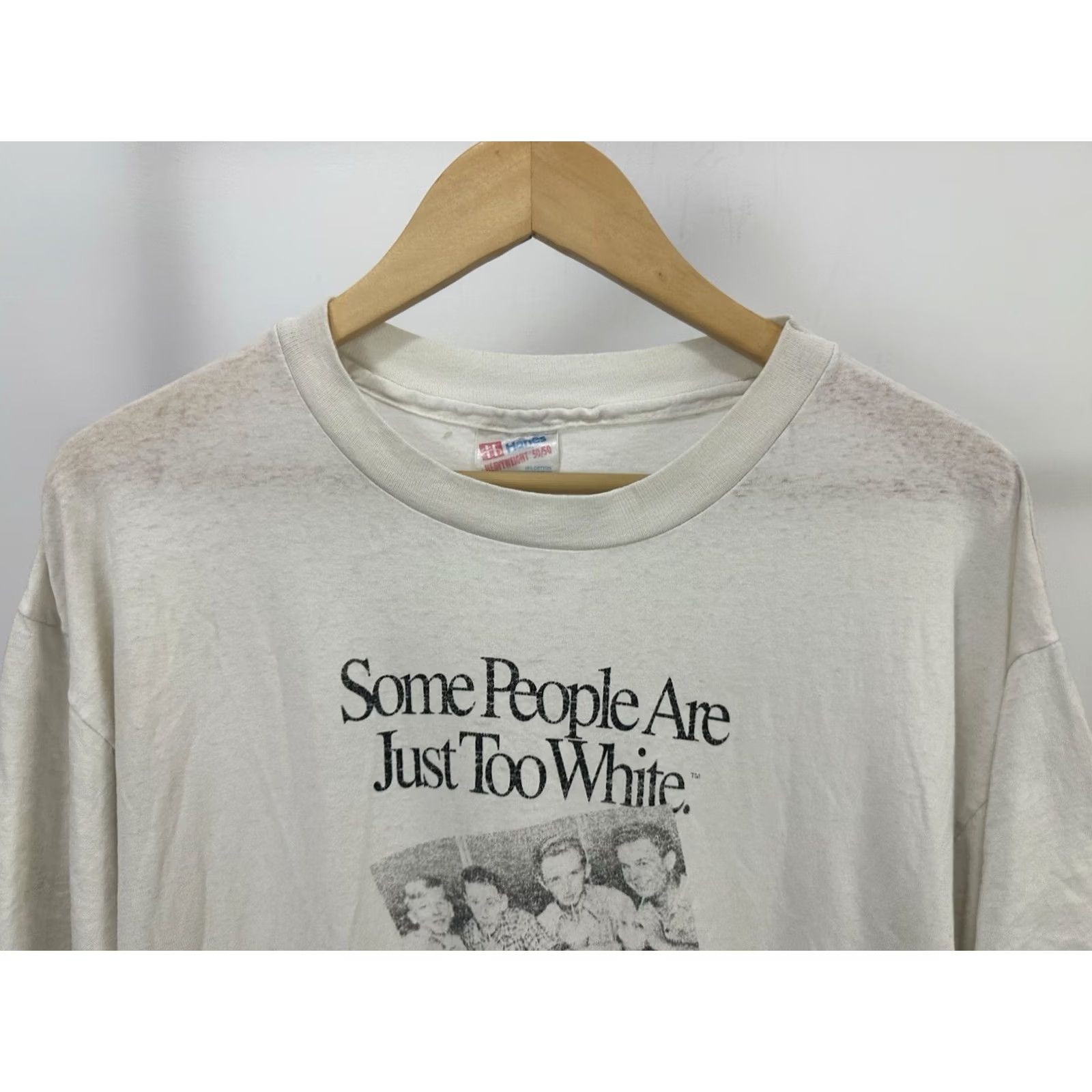 Hanes VTG 90s Some People Are Just Too White Paper Thin Burnout Worn T-Shirt XL Men White Hanes Shirt Mens XL White Burnout Paper Thin 90s Size US XL / EU 56 / 4 - 7 Thumbnail