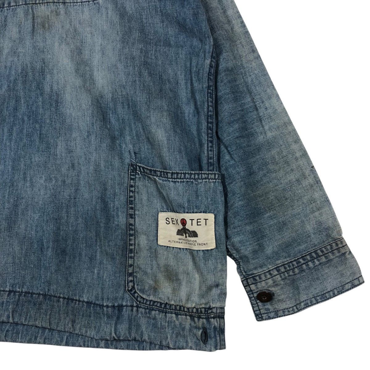 Japanese Brand SEXTET IMP. Denim Sailor Collar Shirt Size US L / EU 52-54 / 3 - 3 Thumbnail