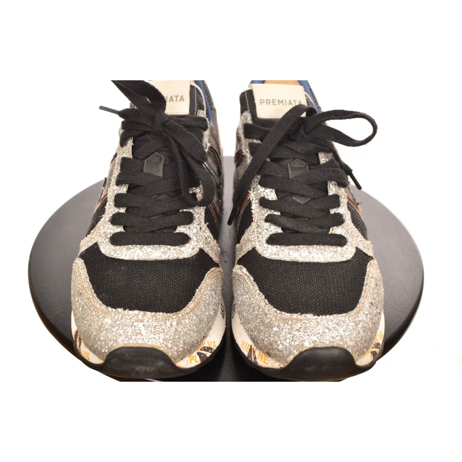 Premiata Premiata VAR 1618 Womens Glittered Sneakers Size 40 Gray Athletic Shoes Ladies 9.5 US Size US 10 / IT 40 - 2 Thumbnail
