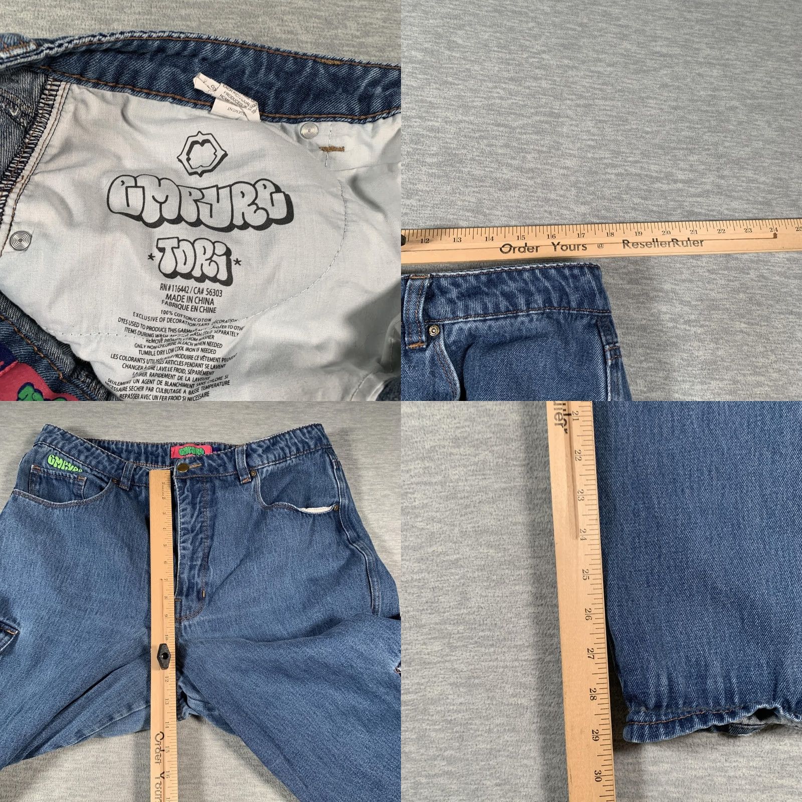 Empyre Empyre Tori Jeans Women Large Blue Cargo Jogger Denim Elastic Cuffs Pockets Y2K Jeans Size 38" / US 16 / IT 52 - 8 Thumbnail
